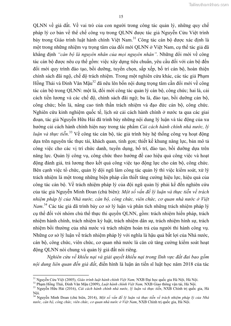 Luận án tiến sĩ luật học Quản lý nhà nước về giá đất - 2 Trang 22