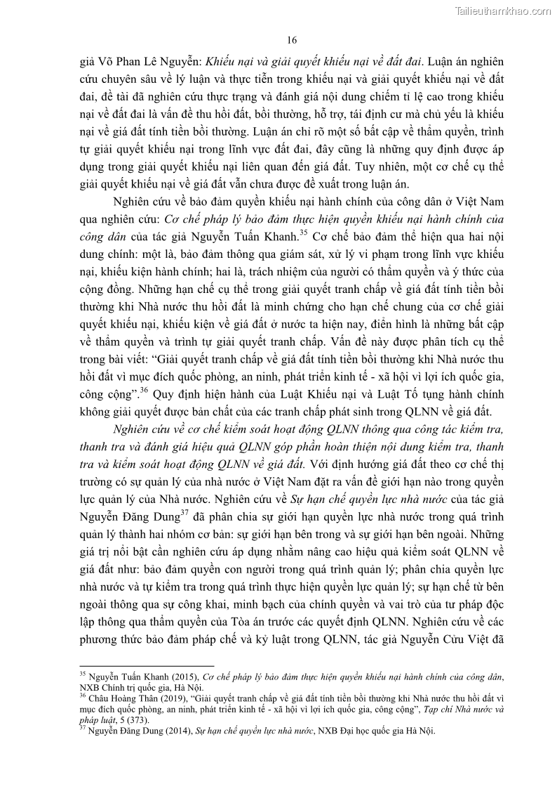 Luận án tiến sĩ luật học Quản lý nhà nước về giá đất - 2 Trang 23