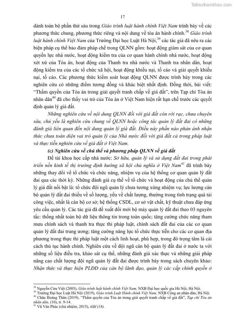 Luận án tiến sĩ luật học Quản lý nhà nước về giá đất - 2 Trang 24