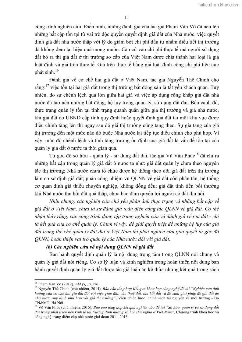 Luận án tiến sĩ luật học Quản lý nhà nước về giá đất - 2 Trang 18
