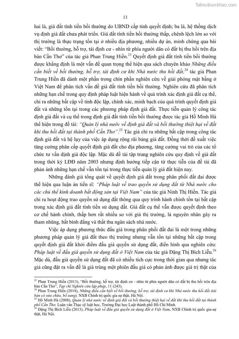 Luận án tiến sĩ luật học Quản lý nhà nước về giá đất - 2 Trang 20
