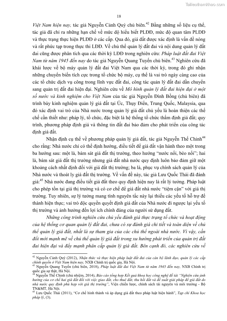 Luận án tiến sĩ luật học Quản lý nhà nước về giá đất - 3 Trang 25