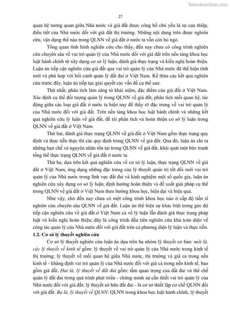 Luận án tiến sĩ luật học Quản lý nhà nước về giá đất - 3 Trang 34