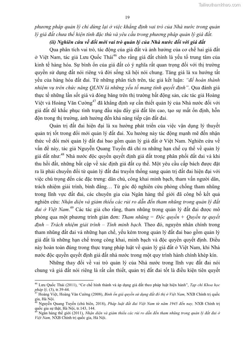 Luận án tiến sĩ luật học Quản lý nhà nước về giá đất - 3 Trang 26