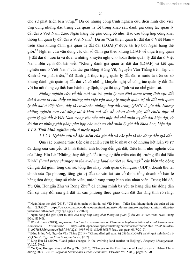 Luận án tiến sĩ luật học Quản lý nhà nước về giá đất - 3 Trang 27