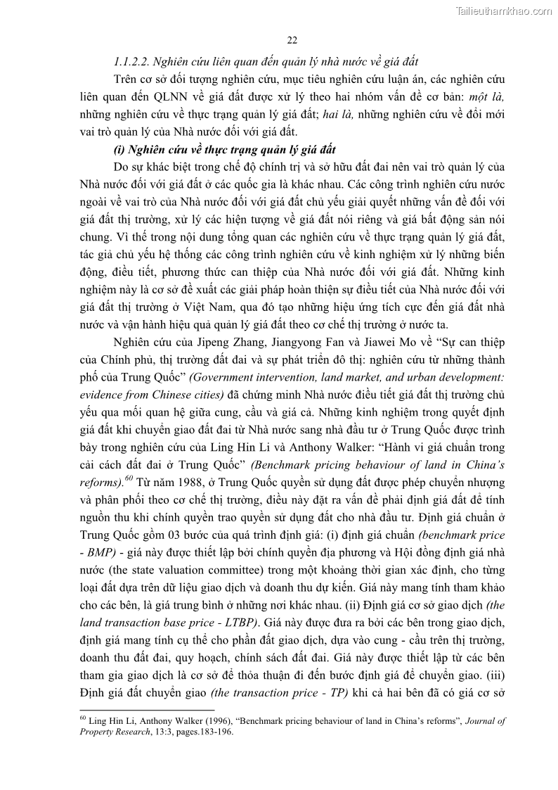 Luận án tiến sĩ luật học Quản lý nhà nước về giá đất - 3 Trang 29