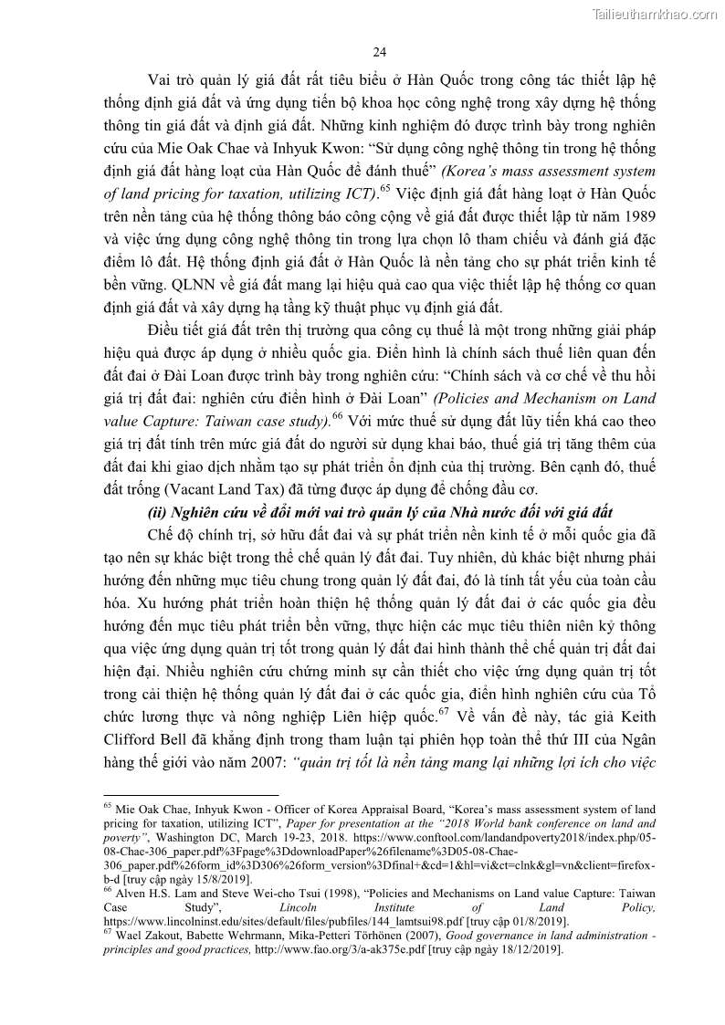 Luận án tiến sĩ luật học Quản lý nhà nước về giá đất - 3 Trang 31