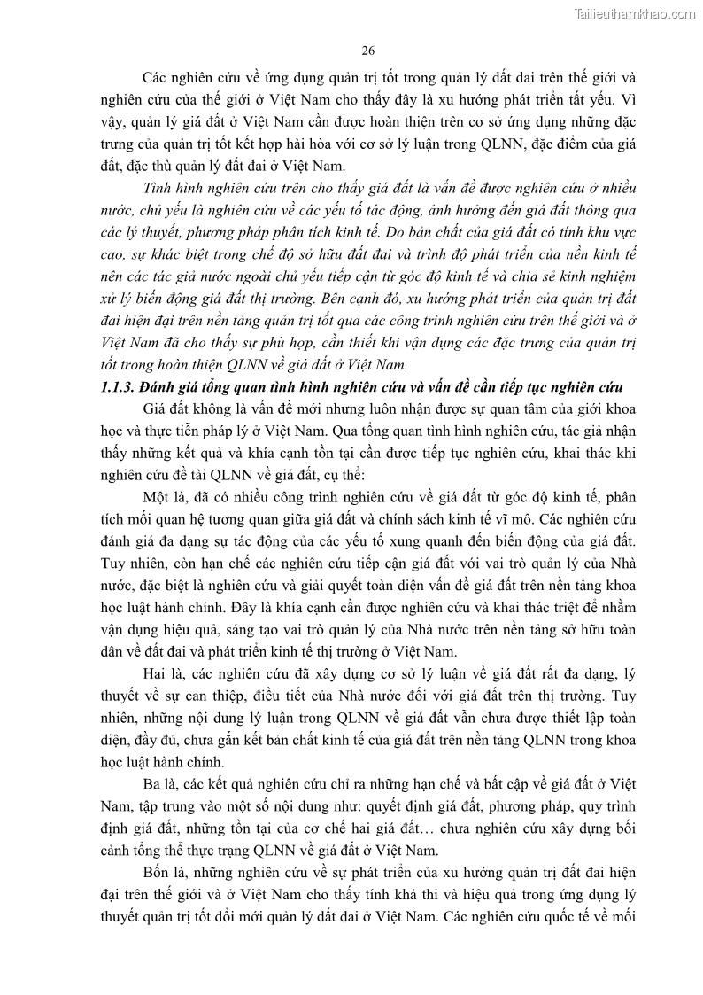 Luận án tiến sĩ luật học Quản lý nhà nước về giá đất - 3 Trang 33