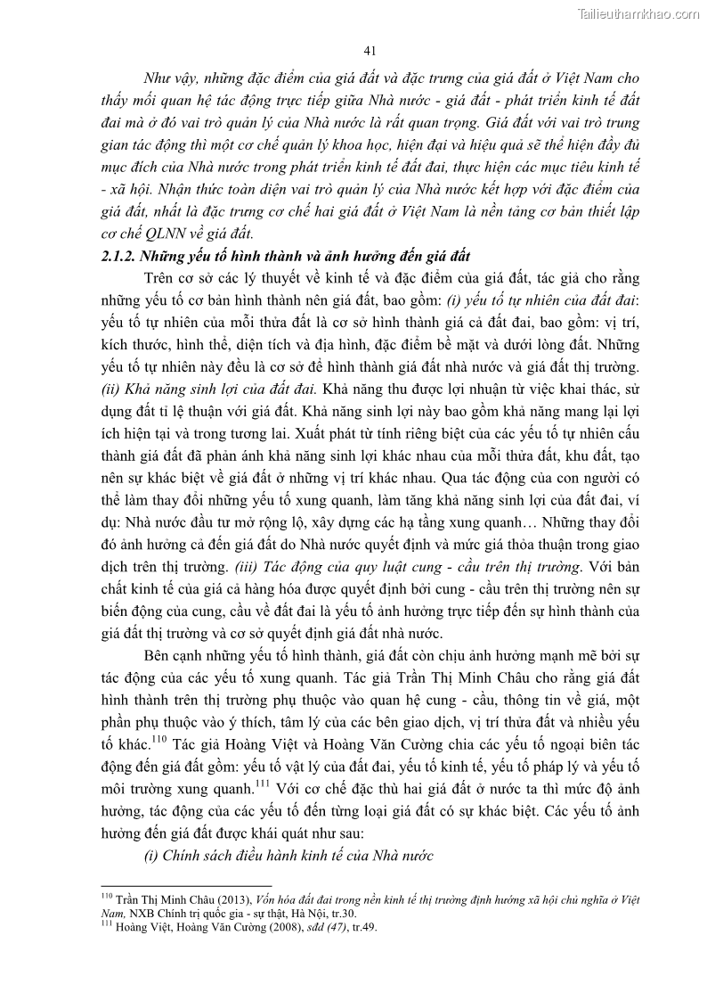 Luận án tiến sĩ luật học Quản lý nhà nước về giá đất - 4 Trang 48