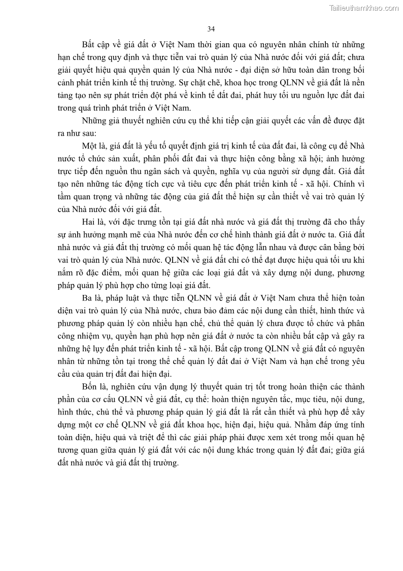 Luận án tiến sĩ luật học Quản lý nhà nước về giá đất - 4 Trang 41