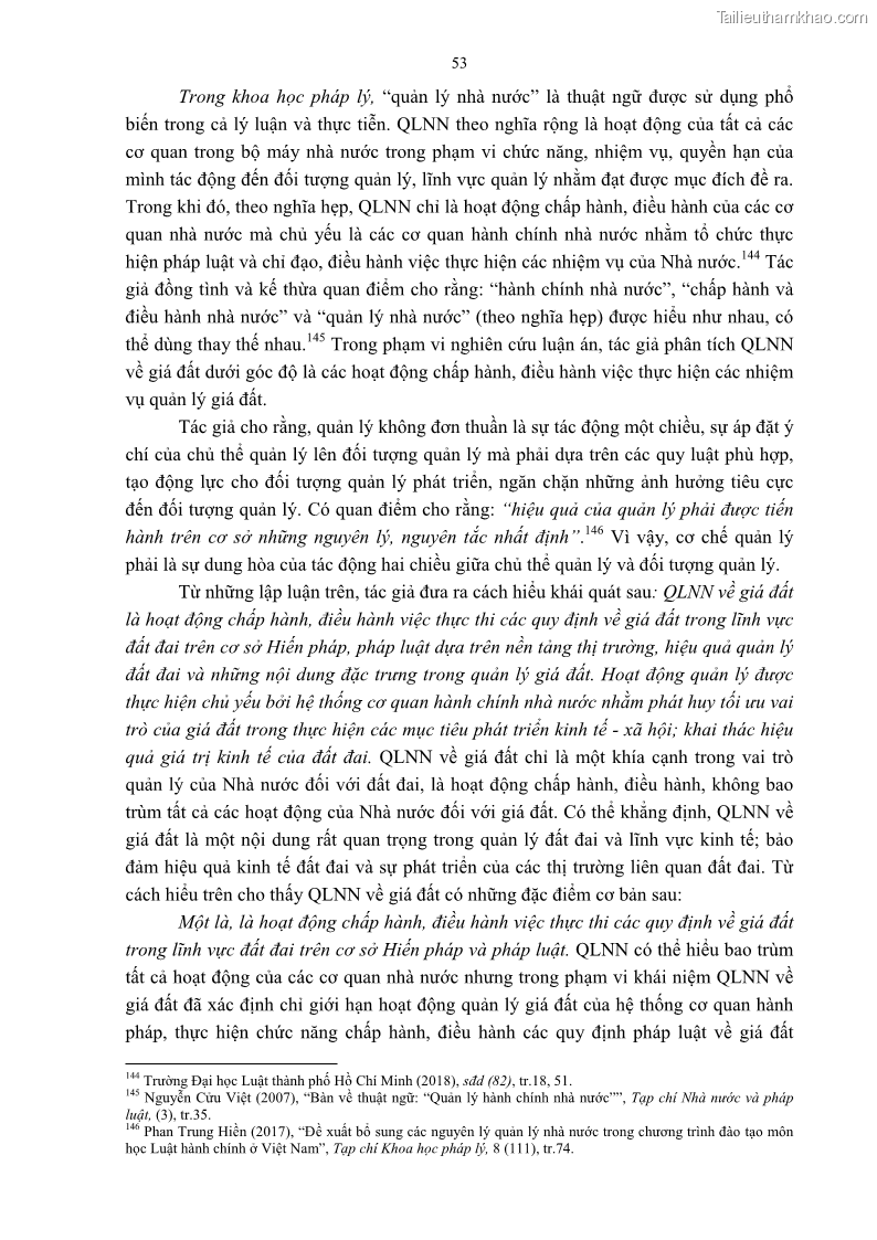 Luận án tiến sĩ luật học Quản lý nhà nước về giá đất - 5 Trang 60