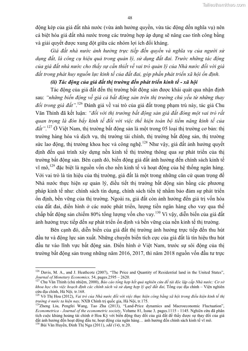 Luận án tiến sĩ luật học Quản lý nhà nước về giá đất - 5 Trang 55