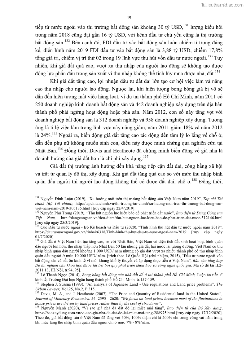 Luận án tiến sĩ luật học Quản lý nhà nước về giá đất - 5 Trang 56