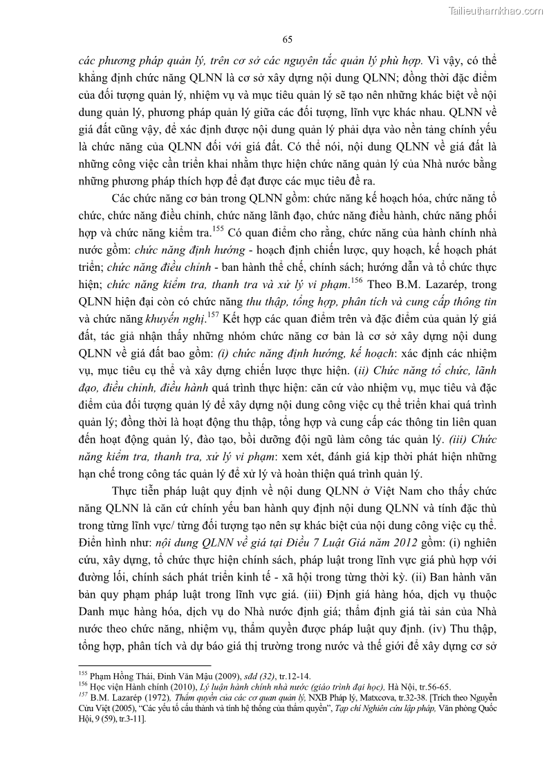 Luận án tiến sĩ luật học Quản lý nhà nước về giá đất - 6 Trang 72