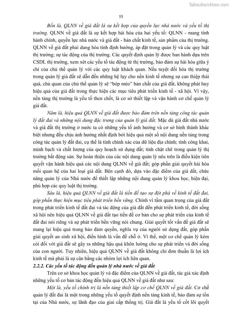 Luận án tiến sĩ luật học Quản lý nhà nước về giá đất - 6 Trang 62