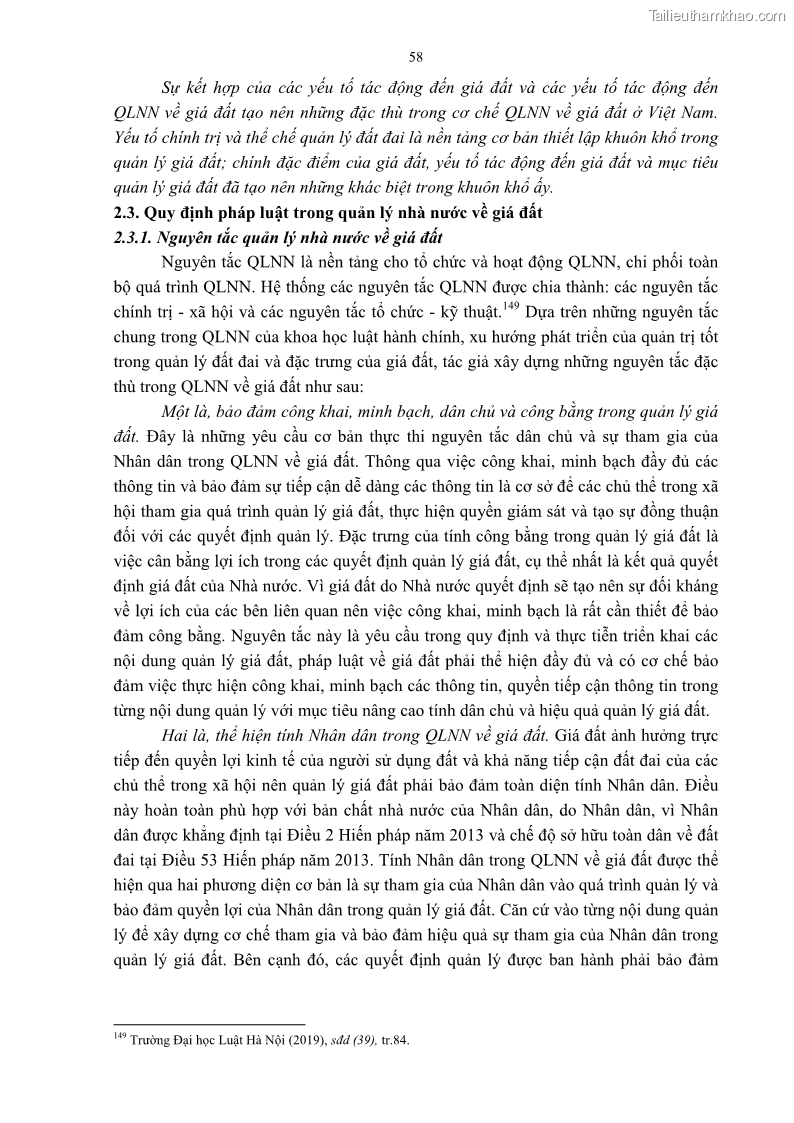 Luận án tiến sĩ luật học Quản lý nhà nước về giá đất - 6 Trang 65