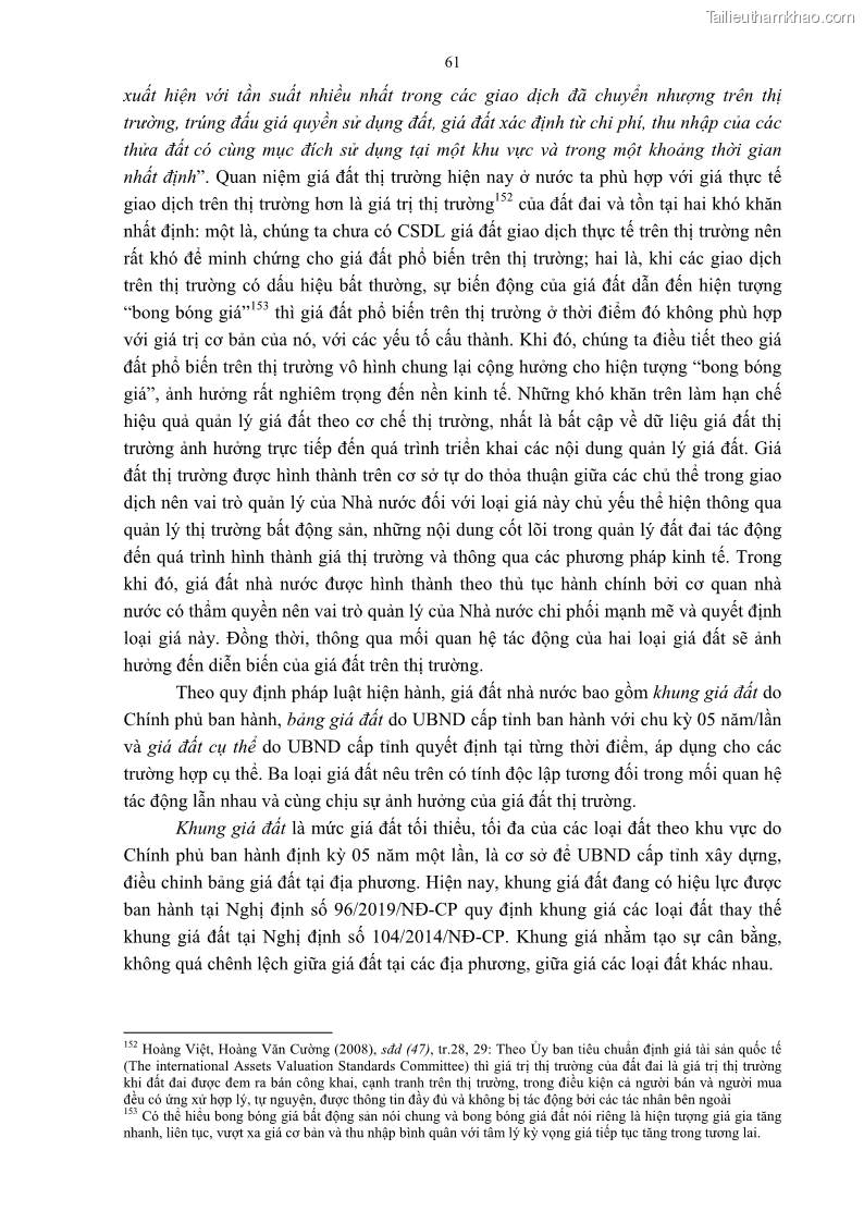Luận án tiến sĩ luật học Quản lý nhà nước về giá đất - 6 Trang 68