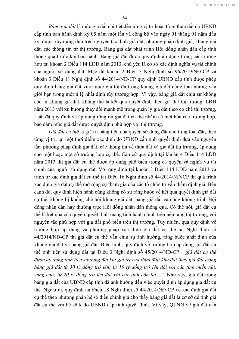 Luận án tiến sĩ luật học Quản lý nhà nước về giá đất - 6 Trang 69