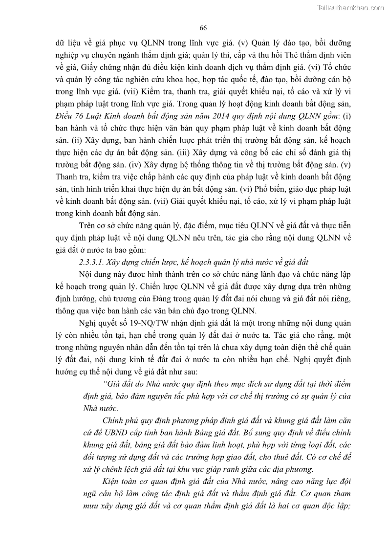 Luận án tiến sĩ luật học Quản lý nhà nước về giá đất - 7 Trang 73