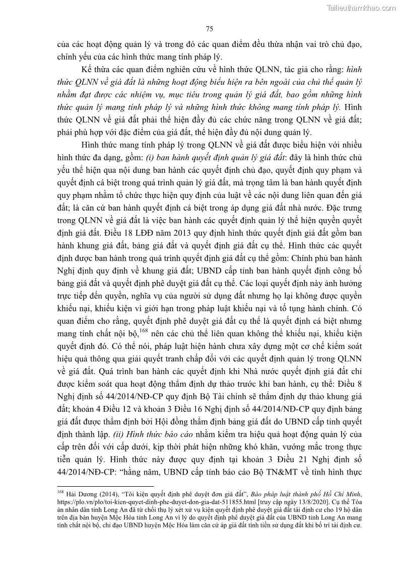 Luận án tiến sĩ luật học Quản lý nhà nước về giá đất - 7 Trang 82