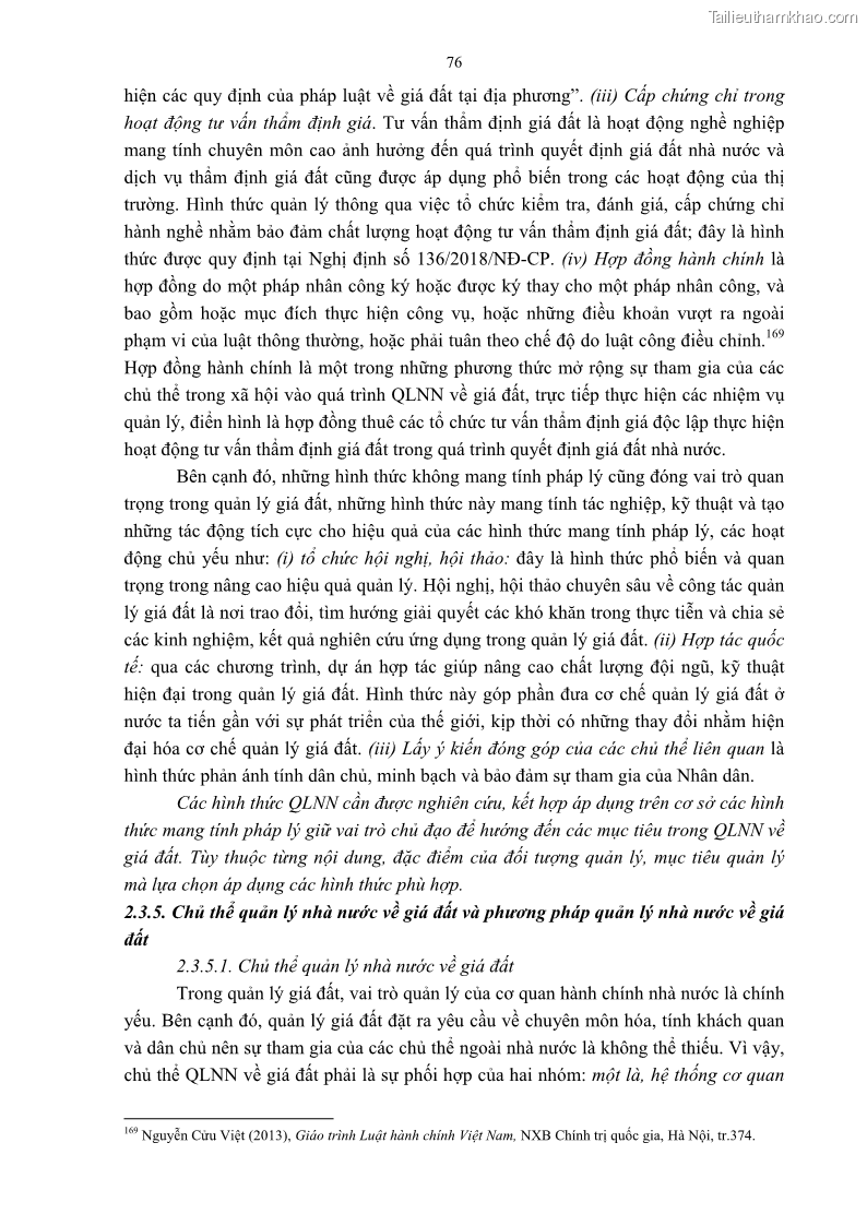 Luận án tiến sĩ luật học Quản lý nhà nước về giá đất - 7 Trang 83