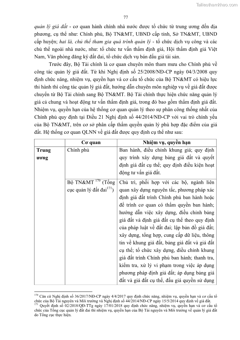 Luận án tiến sĩ luật học Quản lý nhà nước về giá đất - 7 Trang 84