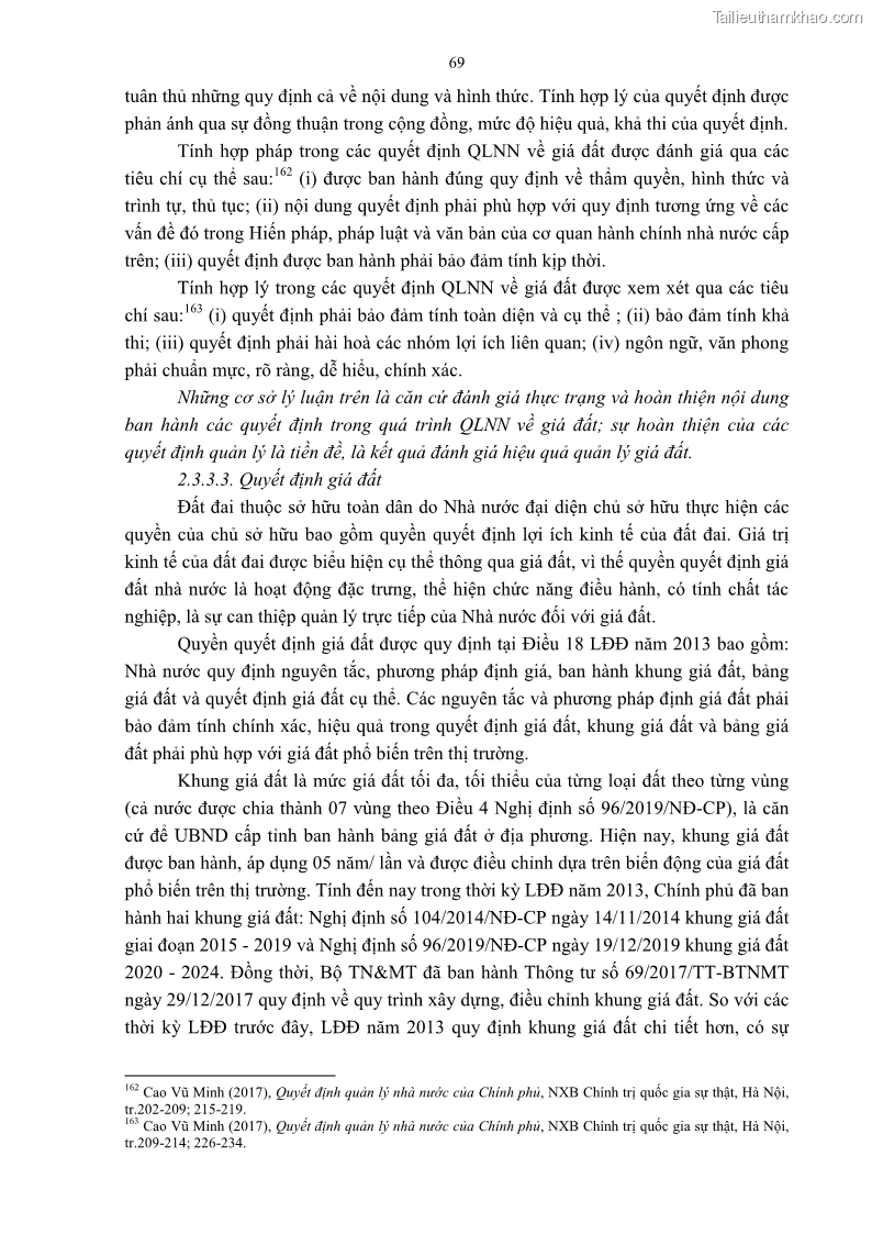 Luận án tiến sĩ luật học Quản lý nhà nước về giá đất - 7 Trang 76