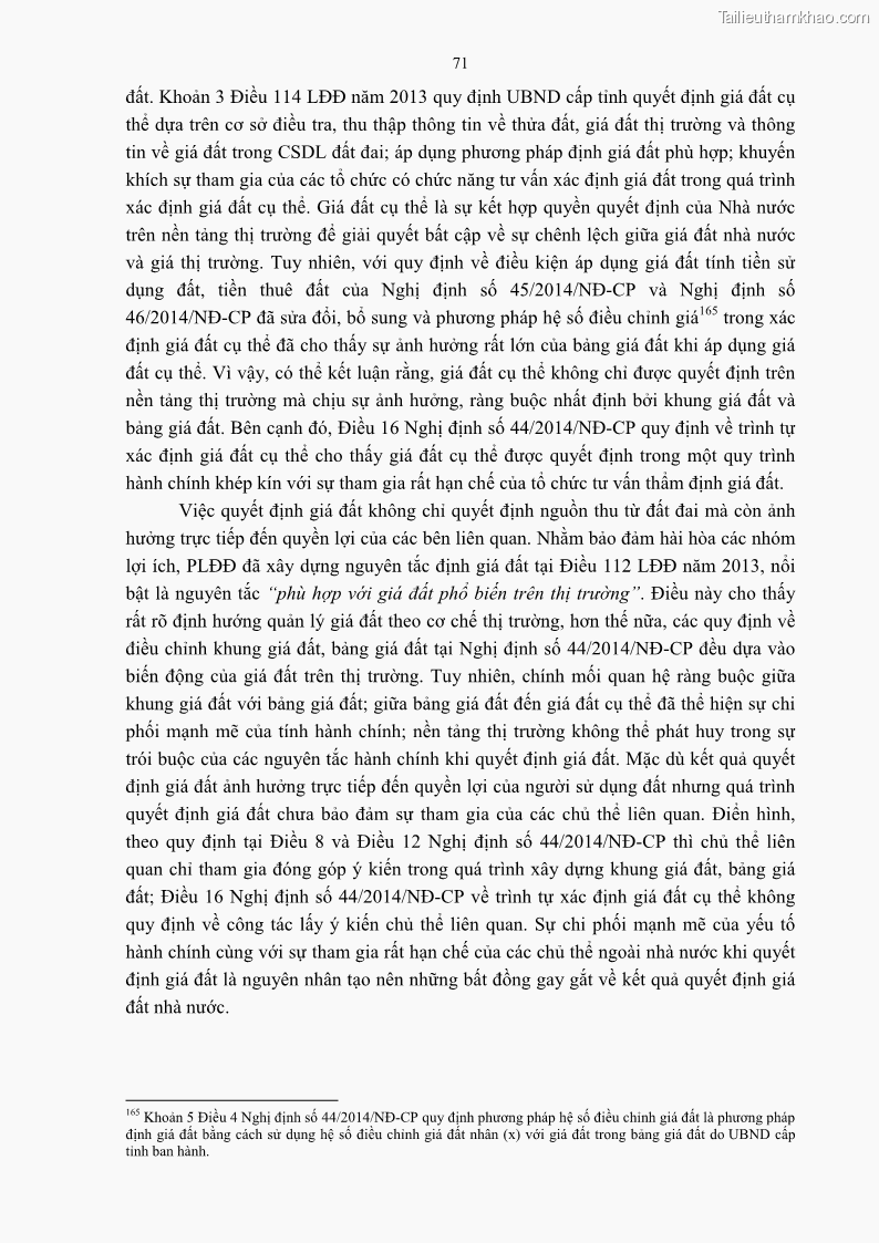 Luận án tiến sĩ luật học Quản lý nhà nước về giá đất - 7 Trang 78