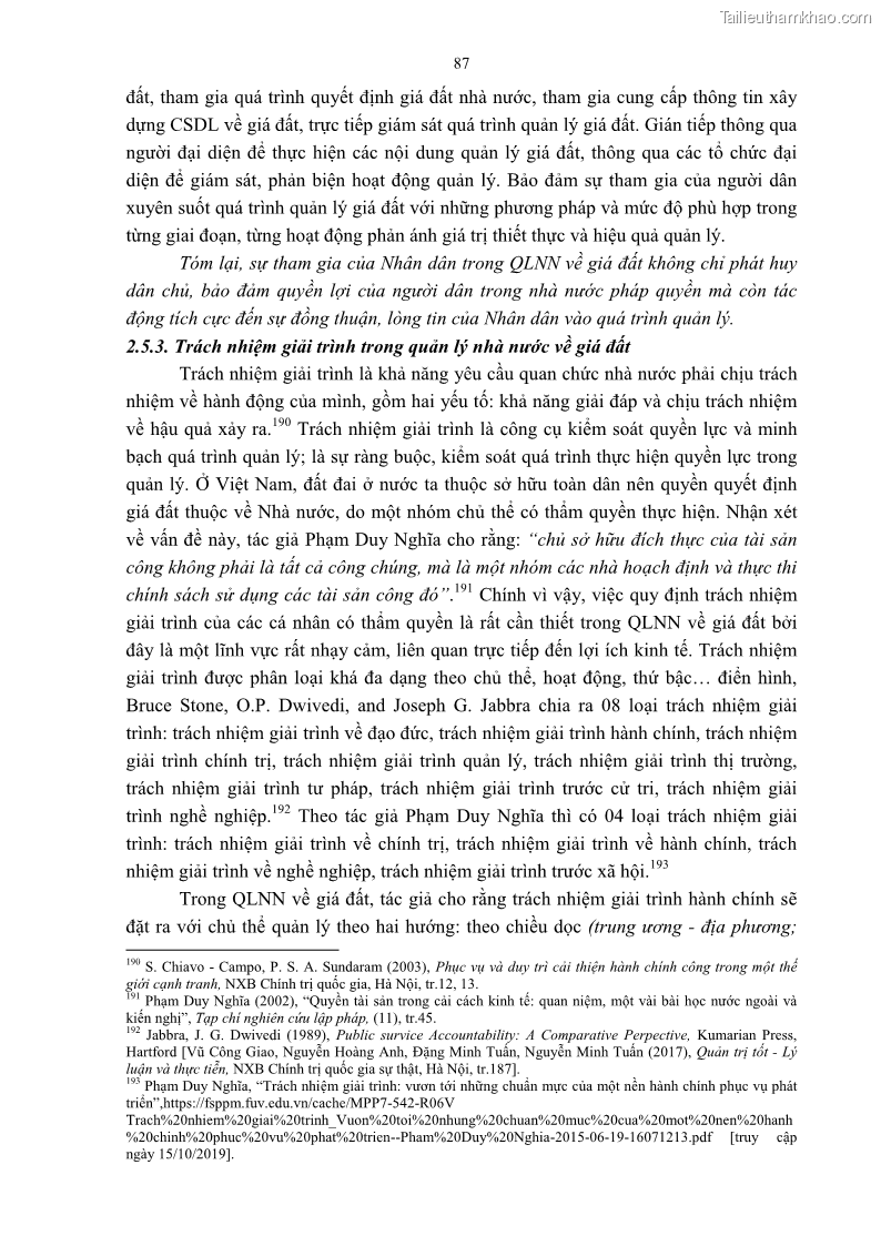 Luận án tiến sĩ luật học Quản lý nhà nước về giá đất - 8 Trang 94