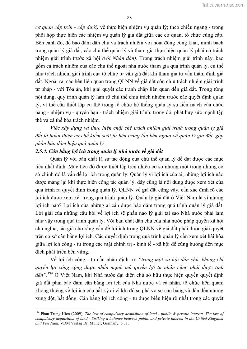 Luận án tiến sĩ luật học Quản lý nhà nước về giá đất - 8 Trang 95