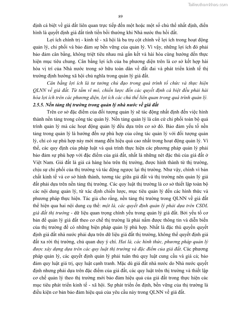 Luận án tiến sĩ luật học Quản lý nhà nước về giá đất - 8 Trang 96