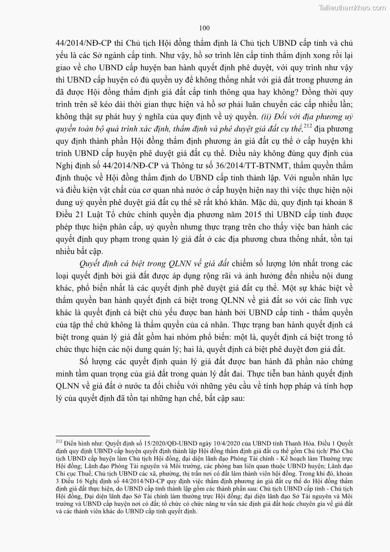 Luận án tiến sĩ luật học Quản lý nhà nước về giá đất - 9 Trang 107