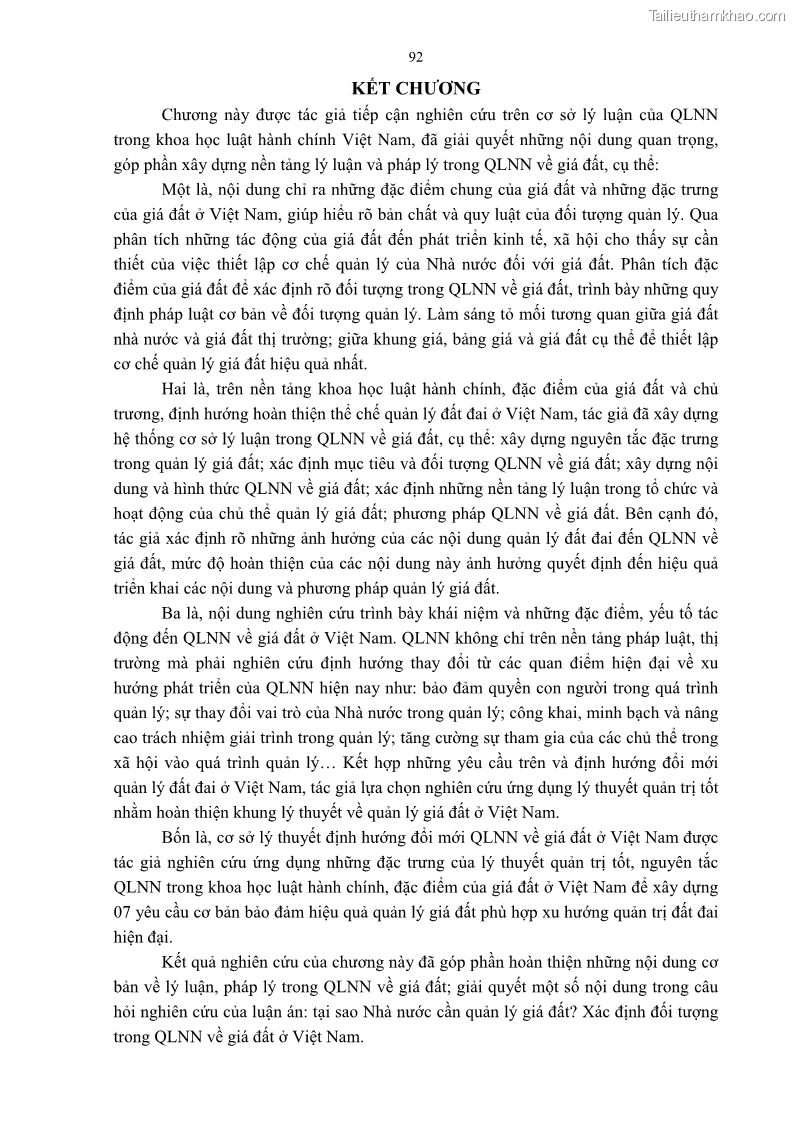 Luận án tiến sĩ luật học Quản lý nhà nước về giá đất - 9 Trang 99