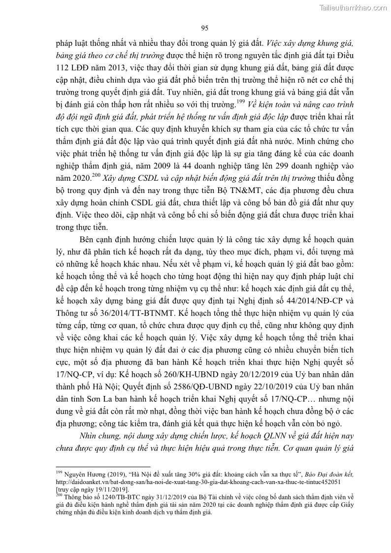 Luận án tiến sĩ luật học Quản lý nhà nước về giá đất - 9 Trang 102