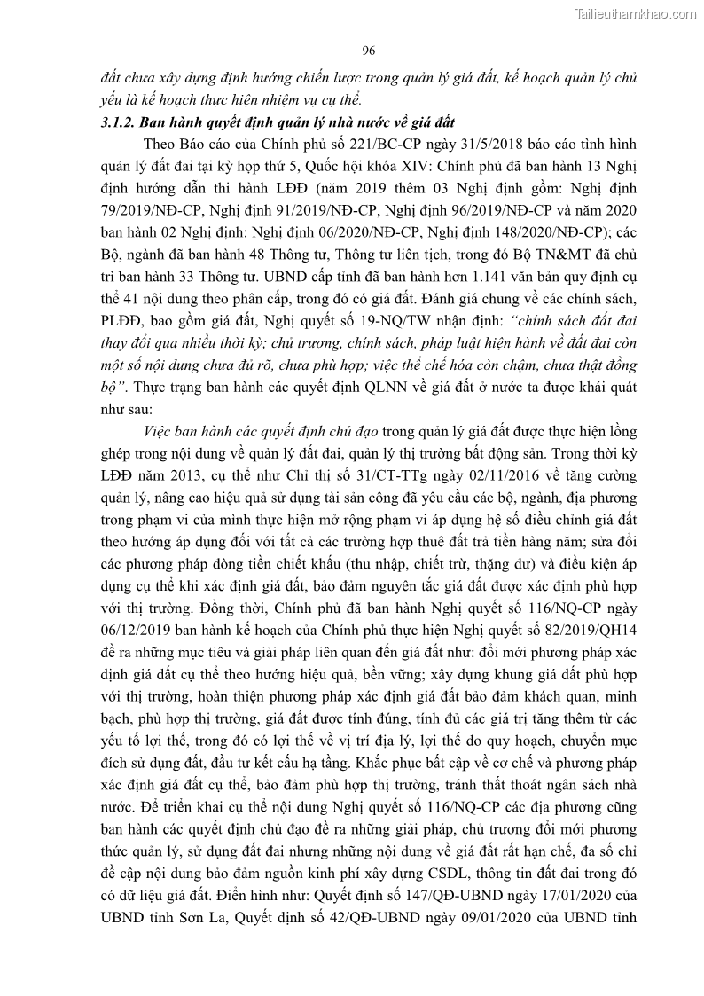 Luận án tiến sĩ luật học Quản lý nhà nước về giá đất - 9 Trang 103