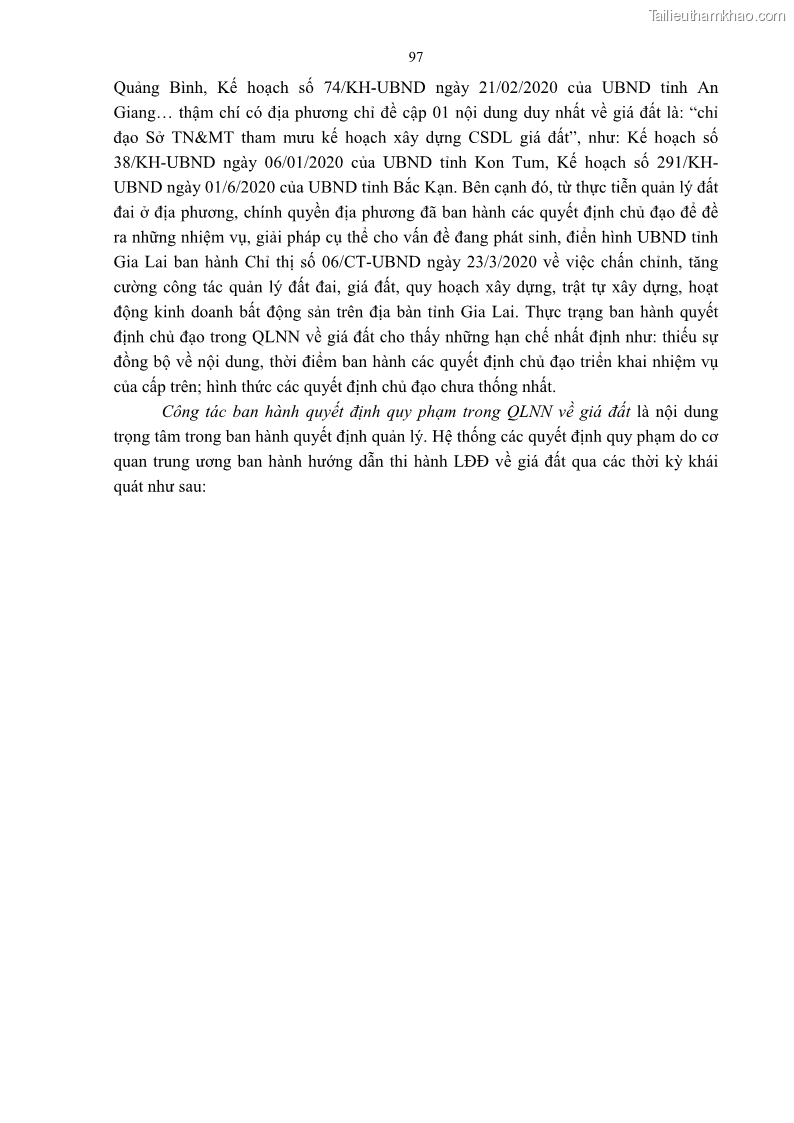 Luận án tiến sĩ luật học Quản lý nhà nước về giá đất - 9 Trang 104