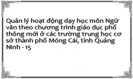 Quản lý hoạt động dạy học môn Ngữ văn theo chương trình giáo dục phổ thông mới ở các trường trung học cơ sở thành phố Móng Cái, tỉnh Quảng Ninh - 15