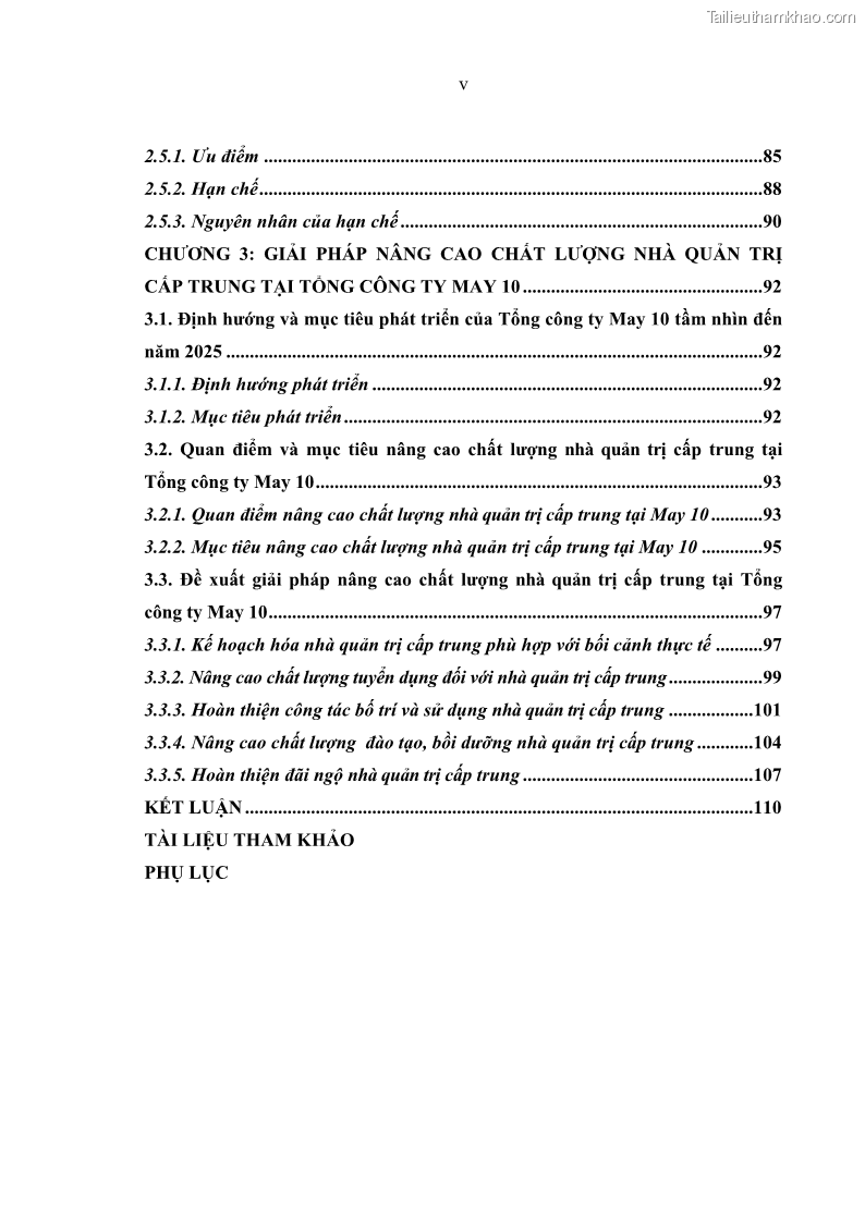 Luận văn thạc sĩ kinh tế Nâng cao chất lượng Nhà quản trị cấp trung tại Tổng công ty May 10 - 1 Trang 7