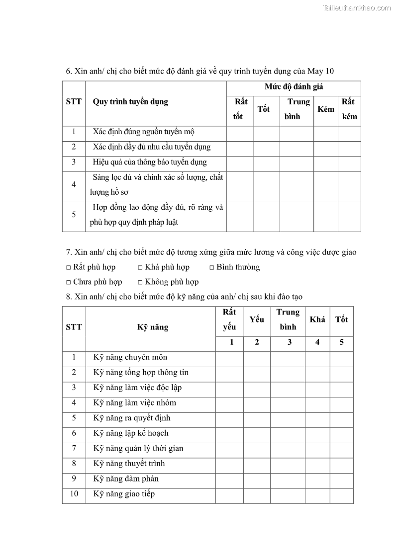 Luận văn thạc sĩ kinh tế Nâng cao chất lượng Nhà quản trị cấp trung tại Tổng công ty May 10 - 11 Trang 126
