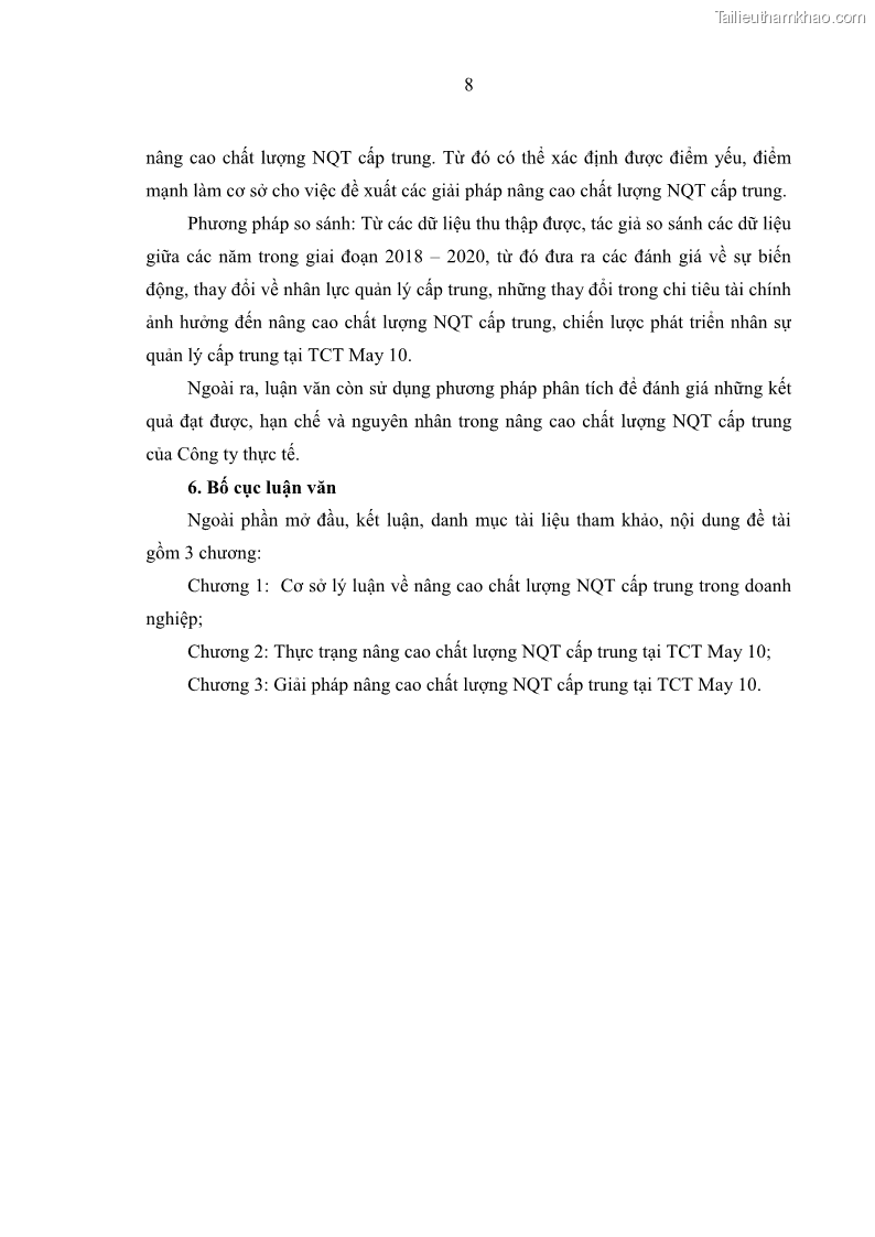 Luận văn thạc sĩ kinh tế Nâng cao chất lượng Nhà quản trị cấp trung tại Tổng công ty May 10 - 2 Trang 18