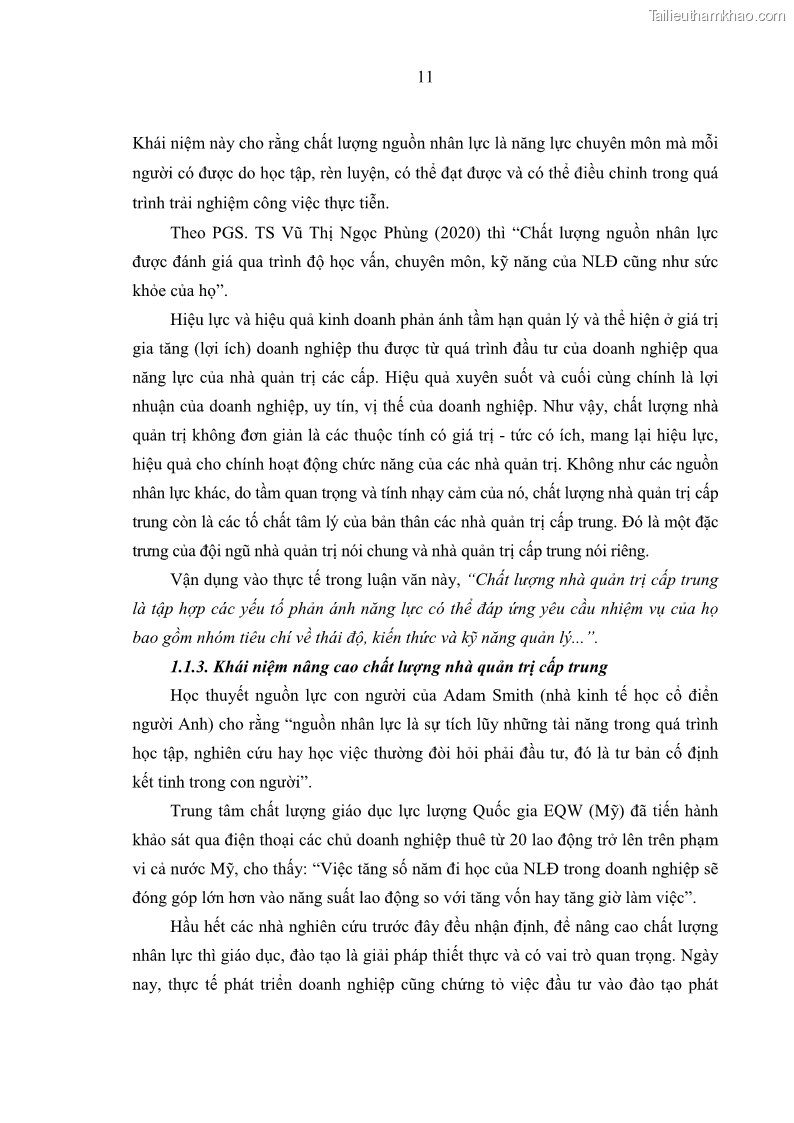 Luận văn thạc sĩ kinh tế Nâng cao chất lượng Nhà quản trị cấp trung tại Tổng công ty May 10 - 2 Trang 21