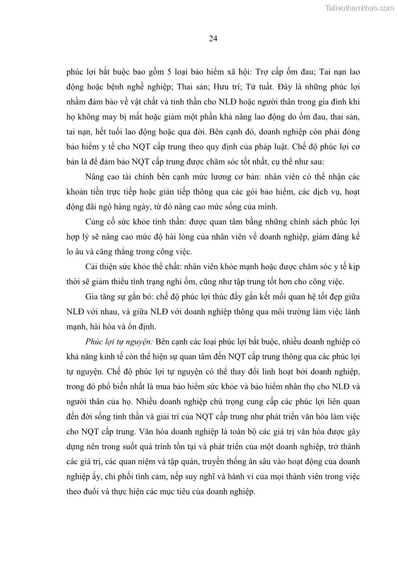 Luận văn thạc sĩ kinh tế Nâng cao chất lượng Nhà quản trị cấp trung tại Tổng công ty May 10 - 3 Trang 34