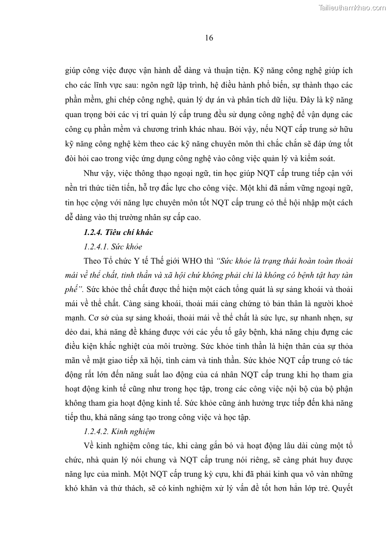 Luận văn thạc sĩ kinh tế Nâng cao chất lượng Nhà quản trị cấp trung tại Tổng công ty May 10 - 3 Trang 26
