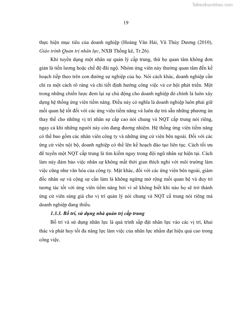 Luận văn thạc sĩ kinh tế Nâng cao chất lượng Nhà quản trị cấp trung tại Tổng công ty May 10 - 3 Trang 29