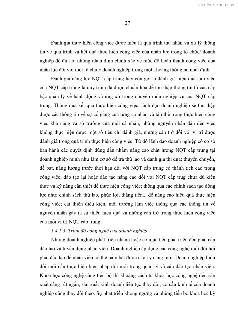 Luận văn thạc sĩ kinh tế Nâng cao chất lượng Nhà quản trị cấp trung tại Tổng công ty May 10 - 4 Trang 37