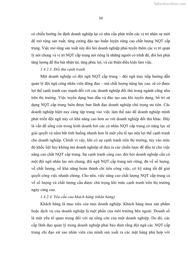 Luận văn thạc sĩ kinh tế Nâng cao chất lượng Nhà quản trị cấp trung tại Tổng công ty May 10 - 4 Trang 40
