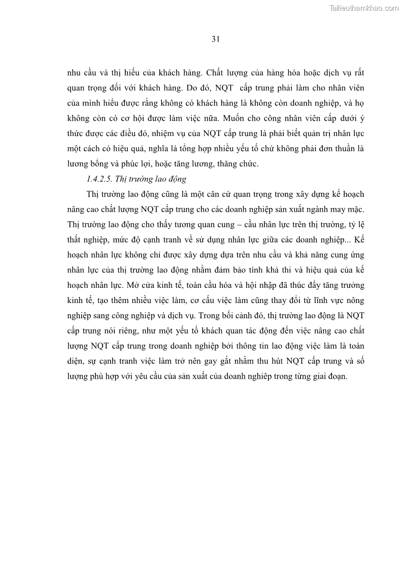 Luận văn thạc sĩ kinh tế Nâng cao chất lượng Nhà quản trị cấp trung tại Tổng công ty May 10 - 4 Trang 41
