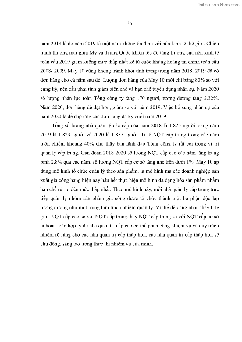 Luận văn thạc sĩ kinh tế Nâng cao chất lượng Nhà quản trị cấp trung tại Tổng công ty May 10 - 4 Trang 45