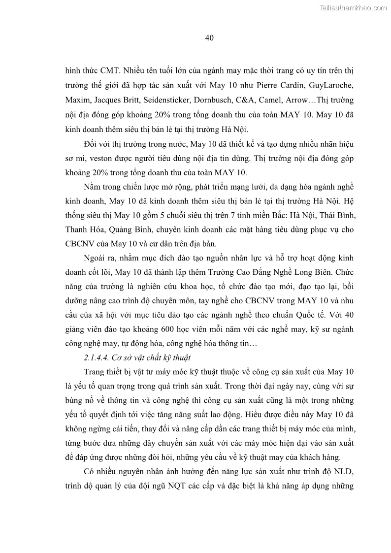 Luận văn thạc sĩ kinh tế Nâng cao chất lượng Nhà quản trị cấp trung tại Tổng công ty May 10 - 5 Trang 50