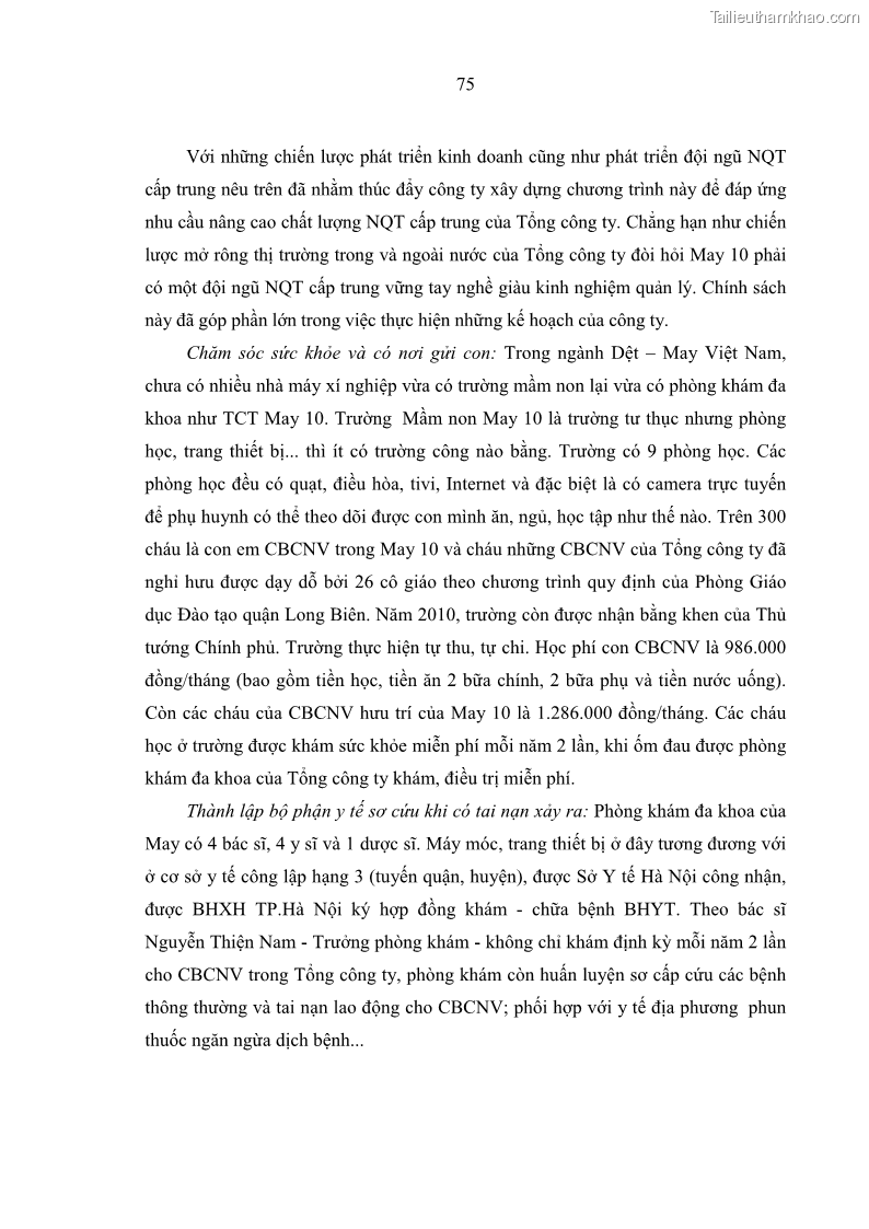 Luận văn thạc sĩ kinh tế Nâng cao chất lượng Nhà quản trị cấp trung tại Tổng công ty May 10 - 8 Trang 85